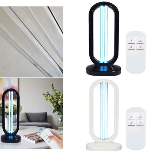 UV Desinfektionsturm Uv Lampe, UV Sterilisator UVC Lampe Desinfektion, UV KeimtöTende Lampe Uv Sterilisator Desinfektion Mit 3-Gang-Timing Und Fernbedienungsfunktion (Weiß Schwarz, 2PCS)