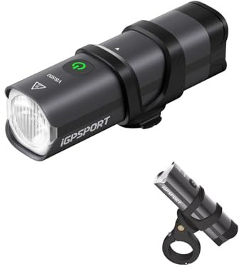 iGPSPORT VS500 Front Bike Light, Bicycle Front Light Type-C Rechargeable Bike Headlight, IPX6 Waterproof Bicycle Headlight, 6 Modes Cycling Lights for Mountain, Night Riding (VS500)