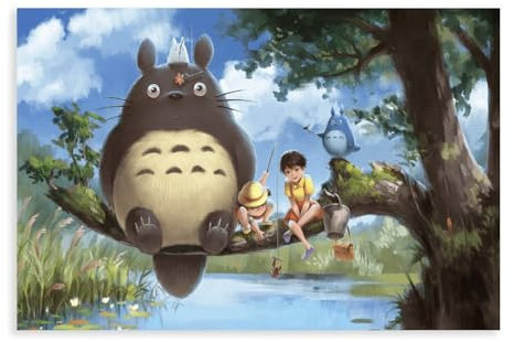 WEHGE Anime-Poster My Neighbor Totoro (18), Leinwandposter, Schlafzimmer, Dekoration, Landschaft, Büro, Raumdekoration, Geschenk, 30 x 45 cm
