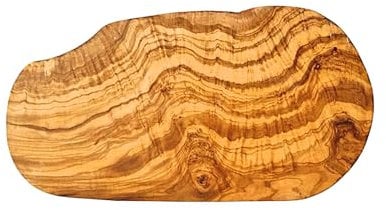 Küchenmaster Olivenholz Schneidebrett im Naturschnitt (32-34 cm)