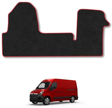 Vauxhall Movano (2010-2021) Carpet Car Mats | Red Edge Trim Tailored Fit Floor Mats Full Coverage Protection Accessories Easy Clean Anti Slip Made in the UK