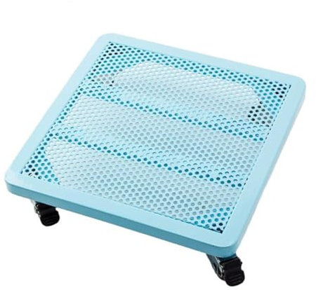 Support de pot de fleurs carré en métal noir robuste avec roulettes pour intérieur et extérieur grands pots de fleurs vert 40 x 50 x 9 cm