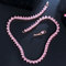 Collana Girocollo da Tennis con Cuore Romantico in Oro Rosa 585 con zirconi cubici Rosa per Le Donne e Le Feste