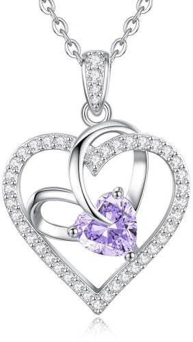 CDE Kette Damen Herz Halskette Damen Rosegold Rhodinierung Halskette für Frauen Geburtsstein Herzanhänger Schmuck Geschenke für Frauen Freundin Sie zum Muttertag Geburtstag Weihnachten Valentinstag