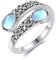 CUPENDA Mondsteinringe aus 925er Sterlingsilber verstellbarer filigraner Daumenring für Frauen viktorianischer Vintage Löffelring Schmuckgeschenke für Frauen