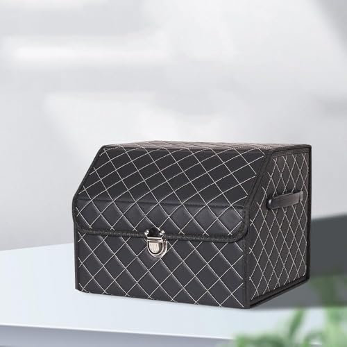 GLYGLY Auto Kofferraum Organizer für KIA Forte 2018-2023, Kofferraumtaschen Autotasche Organizer Wasserdicht Fächern Aufbewahrungs Box Faltbare,B-Black-38 * 32 * 30cm
