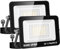 AUXTINGS 50W Projecteur d'extérieur,5000 lumens Sécurité projecteur avec prise 230V, IP66 étanchéité lampe de travail extérieure,6000K éclairage extérieur blanc pour cour patio parking jardin,2 Pack
