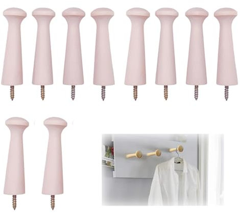 QhgPnt 10pcs Wooden Hooks, Wooden Shaker Pegs, Unfinished Wood Shaker Racks, for Walls, Woodens Coat Pegs for Hanging Coat Hat Bags and Hats Towel Paint,DIY