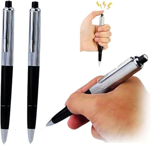 Yjemle 2 Pcs Electric Shock Pen Fun Joke to Friend Electric Shock Pencil Trick Prank Gag Gadget for Fool's Day Surprise, Novelty Gags and Practical Joke, Office Supplies