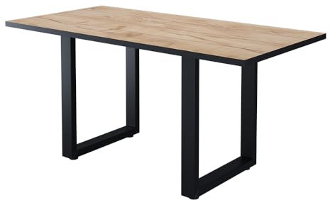 Vicco Esstisch Livorno, Schwarz/Goldkraft Eiche, 160 x 80 cm