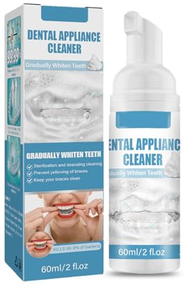 Reinigungsschaum Für Mundgeräte,Retainer Reiniger Schaum,Retainer-Aufhellungsschaum,Zahnspangenreiniger,Hellt Zähne Auf Und Bekämpft Mundgeruch,60ml