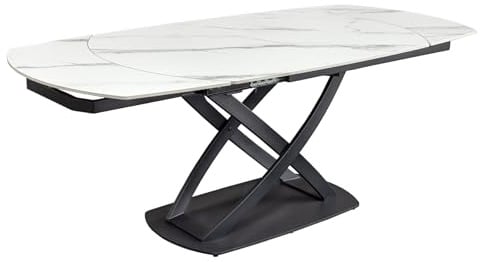Riess Ambiente Ausziehbarer Esstisch Inception - 130–190cm - weiß - Marmor Keramik Design Tisch Metallgestell modern Esszimmer