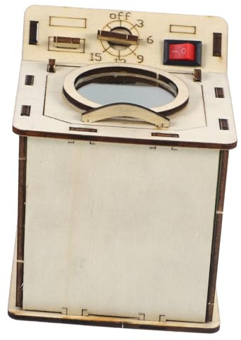 MOLUCKFU Data [ Lavatrice Giocattolo Per Bambini in Legno, Set Fai Da Te Per Esperimenti Scientifici, Gioco Educativo Per Scuola Materna, Miglioramento Capacità Osservazione e Pensiero