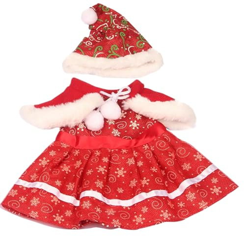 18-Zoll-Puppenkleidungsset Weiche und elastische Weihnachts-Babypuppenkleidung mit Mütze, Kleid, Schal und Schuhen DIY 18-Zoll-Zubehör