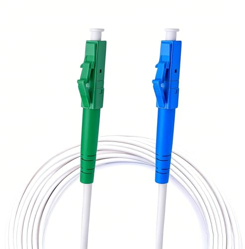 synfarin 20m LC/APC zu LC/UPC Singlemode Glasfaserkabel 3,0 mm - OS2 Simplex, LSZH,Weiß,Niedrige Dämpfung, FTTH Anschlusskabel für FRITZ!Box,20 Meter
