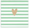 ARTEBENE Servietten 33x33 cm Streifen mit Herz mint
