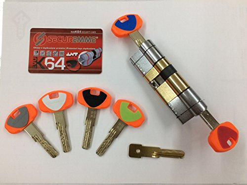 CILINDRO SECUREMME DI ALTISSIMA SICUREZZA evoK64 DCS mm. 41-41 a profilo europeo doppia funzione frizionato,doppio sistema anti bumping