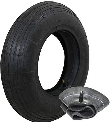 3.50-6 Wheelbarrow Tyre & Inner Tube, Ribbed Line Tread 2 Ply 6 Inch Wheel Barrow