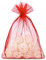 Saketos Organzasäckchen 10 Stück - Schmuckbeutel Rot - Säckchen 15 cm x 20 cm - Geschenkbeutel Durchsichtig - Ideal als Geschenksäckchen