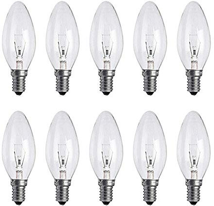 Light Bulbs Small Screw in Candle, Ịṇcạṇḍẹṣcẹṇṭ Candle Bulbs Dimmable 2̣5̣Ẉạṭṭ, 10 Pack Screw in Light Bulbs SES E14, Warm White 2700K, 230V