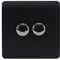 Trendi Matt Black Range of Switches & Sockets (2 Gang LED Dimmer)