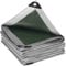 WOLTU Bâche de Protection Étanche en PE, Bâche pour Piscine, 3x5m 280g/m², Gris/Vert