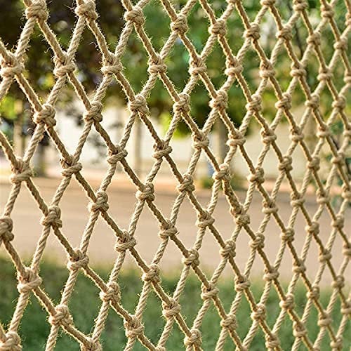 Sicherheitsnetz aus Hanfseil, dekoratives Seil, dekoratives Seil, Geländer, Hanfnetz, Spielplatz, Kletternetz, Treppe, Fallschutz, Netz, Decken-Dekoration, Netz, Isolierung, Hanfseil, 4 x 6 m