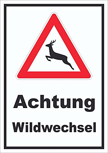 HB-Druck Schild Achtung Wildwechsel A5 (148x210mm)