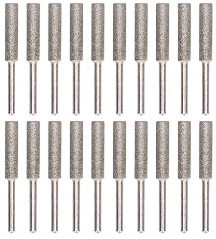 20 piezas afilador de motosierra, cabezal de pulido, kit de herramientas de afilado de lima giratoria(5.5mm-plata)
