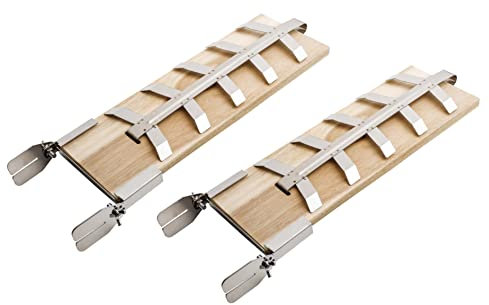 Haushalt International HI 60350 Flammlachs Bretter mit Edelstahl Halter 2er Set