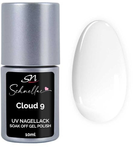 SN UV Nagellack weiß deckend French Shellack white Gellack UV LED Farbgel 10ml - Cloud 9 SN201