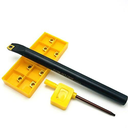 SPORTARC Barra di alesatura interna per tornio S12M-SCLCR06 da 12 mm + utensile in carburo CCMT0602