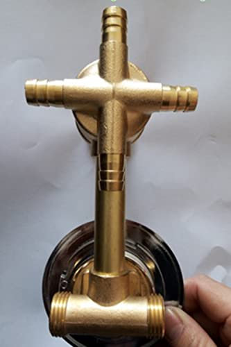 Rubinetto Deviatore Miscelatore Doccia Ottone Uscita Acqua 2/3/4/5 a Parete, G1/2 Valvola Miscelatrice Filettatura/Intubazione, Distanza Fori 6,5-17cm, Cartuccia Ceramica (Intubazione 4 Vie)