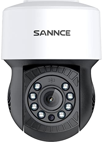 SANNCE PTZ Überwachungskamera für den Außen 1080P Analoge AHD Schwenkbare Dome Kamera Pan 350°/Tilt 90° mit Nachtsicht 30M, IP65 Wetterfest/Bewegungserkennung, unterstützt DVR mit Koaxialsteuerung