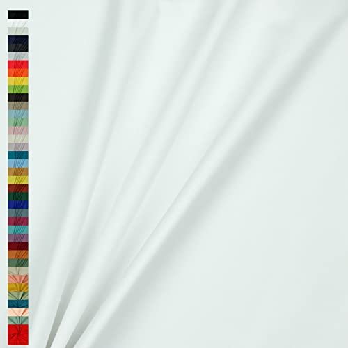 Canvas Stoff Uni Meterware 100% Baumwolle 39 Farben Dekostoff Robust Taschen (002 I Weiß)