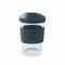 LACOR - 63138 - Vaso de Vidrio Borosilicato con Tapa - Antideslizante - Reutilizable - Apto para el lavavajillas - 280ml