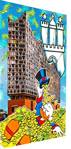 Magic Canvas Art Duck Elbphilharmonie Pop Art Leinwandbild 1- teilig Hochwertiger Kunstdruck Wandbilder – B8417, Material: Acrylglas, Größe: 100x75 cm