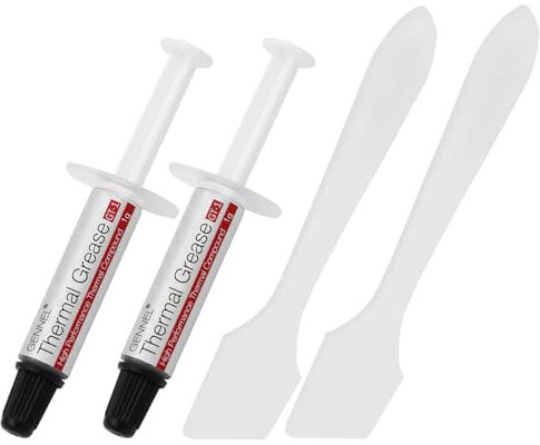 GENNEL Lot de 2 pâtes thermiques pour CPU GT-1 Argenté (1 g x 2), pâte thermique haute performance, composé de dissipateur thermique, graisse thermique à impédance thermique ultra faible pour