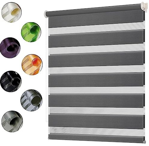 Tenda Da Sole In 30x280cm Risparmio energetico, Tende da Finestra per Esterni, con Catenella per Porte e Finestre, Grigio Scuro