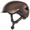 ABUS Urban Helm HUD-Y - mit magnetischem, aufladbarem LED-Rücklicht & Magnetverschluss - cooler Fahrradhelm für den Alltag - für Damen und Herren - Braun, Größe L