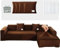 TOPCHANCES Samt Sofabezug 1 2 3 4 Sitze,Sofabezüge Ecksofa L Form,Sofa Überwürfe Stretch Couchbezüge mit 4 Kissenbezügen Universal für Couch Cover Möbelbezug（3+3 Sitze,Braun）