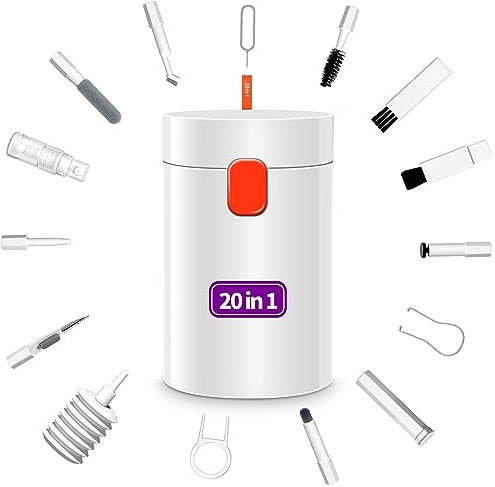 20-in-1 Cleaning Kit for Airpod Earbud, Cleaner Kit for MacBook Laptop Keyboard, Electronic Penlar Cleaning Kit Compatible with Computer PC Cell Phone, Charging Port, iPhone