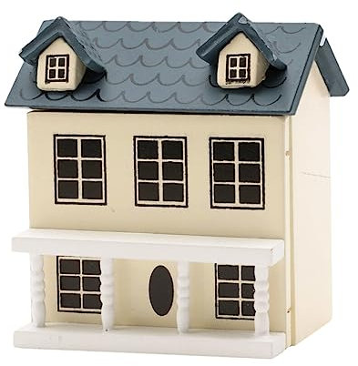 SAFIGLE Puppenhaus aus Holz Kunsthandwerk Mini- Holzkiste Puppenhaus Weihnachtsdorf Mini-DIY-Modellhaus-Bausatz 3D-Puppenhaus aus Holz für Heimwerker Kleines Mini- Ornament