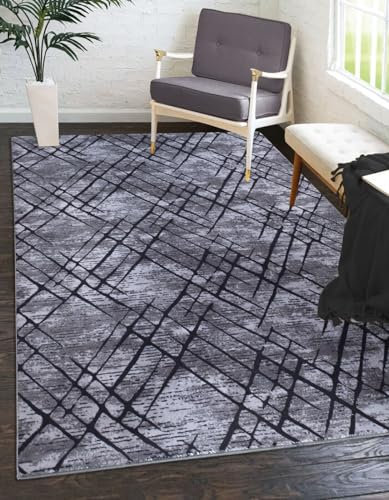 Modern Design Large Area Rugs for Living room Bedroom Non Slip Kitchen Rug Washable Floor Mat Small Door Mats (Grey, 80 x 150 cm)