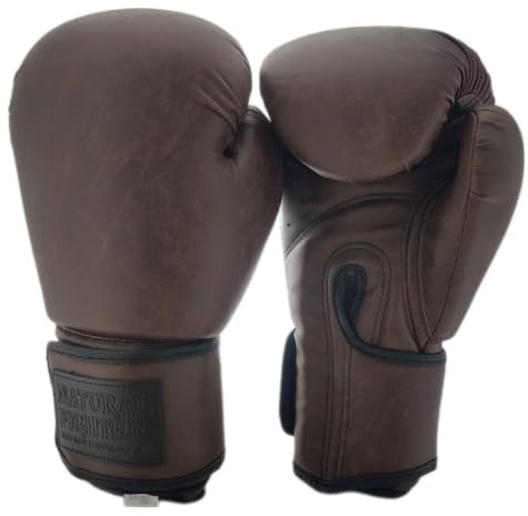 guantoni da boxe vintage boxing gloves guanti boxe retro style classic (10 OZ, Coffee)