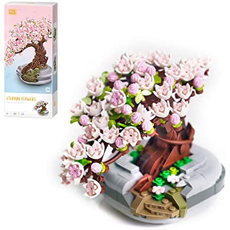 Juego de bloques de construcción para Sakura Bonsai, kit de plantas en maceta, mini bloques de construcción no compatibles con Lego - 426 piezas