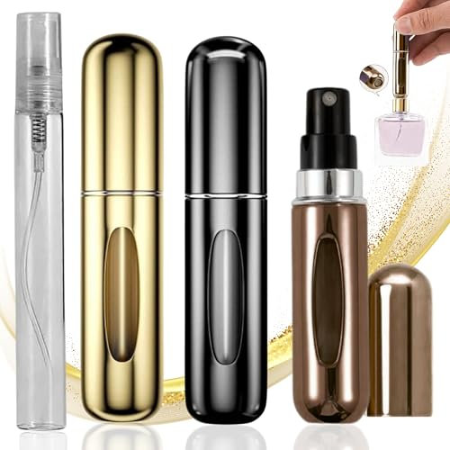 3 PCS Atomizador Perfume Recargable - Mini Botella Rociadora Portátil - Pulverizador Colonia Portátil Recargable - Perfume miniatura sin fugas difusor - Pulverizador en botella de spray - 5 ML -Regalo