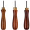 Hardys 5 (127mm) 3 Piece Bradawl Set - Scratch Awl Hand Tools with Easy-Grip Wooden Handles, Carbon Steel Heads - Awl Tool for Carpentry, DIY, Joiners - Square, Round, Chisel Pont