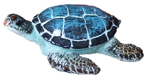 Small Turtle Figurine Little Turtle Garden Outdoor Statues Mini Sea Turtle Figures for Fairy Garden Accessories Pond Decorations Gifts Blue