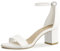 PIZZ ANNU Sandalen Damen mit Absatz Bequem Sandaletten Sommer Elegant Sommerschuhe Klassische Blockabsatz Schuhe Weiß-J Haken Schnalle EU 42